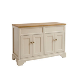 Homestylestore Antique White And Oak 1210mm Bathroom Vanity Unit And Brushed Brass Classic Round Handles - thumbnail 1
