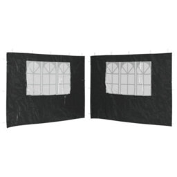 Walplus Party Tent Garden Gazebo Canopy Sidewall 2 Pcs With Window Pe Anthracite - thumbnail 2