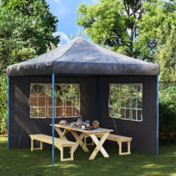 Walplus Party Tent Garden Gazebo Canopy Sidewall 2 Pcs With Window Pe Anthracite