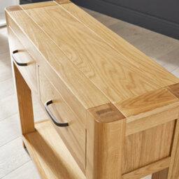 The Furniture Market Soho Oak 2 Drawer Console Hall Table - thumbnail 5