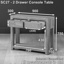 The Furniture Market Soho Oak 2 Drawer Console Hall Table - thumbnail 8