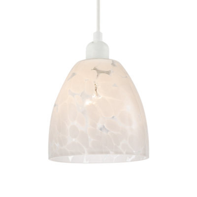 Happy Homewares Cylindrical Opal White Snowflake 25Cm Glass Pendant Lighting Shade - image 1