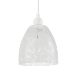 Happy Homewares Cylindrical Opal White Snowflake 25Cm Glass Pendant Lighting Shade - thumbnail 2