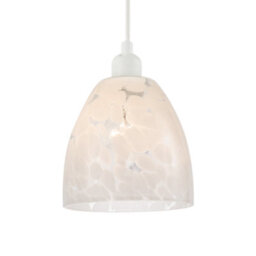 Happy Homewares Cylindrical Opal White Snowflake 25Cm Glass Pendant Lighting Shade