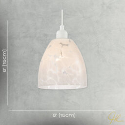Happy Homewares Cylindrical Opal White Snowflake 25Cm Glass Pendant Lighting Shade - thumbnail 7