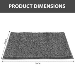Crystals Non Slip Bath Mat Water Absorbent Shower Mats Machine Washable Bathroom Rug, Charcoal - thumbnail 2