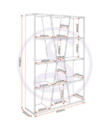 Seconique Naples Bookcase In White Painted Finish With Inlaid Centre Section - thumbnail 3