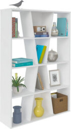 Seconique Naples Bookcase In White Painted Finish With Inlaid Centre Section