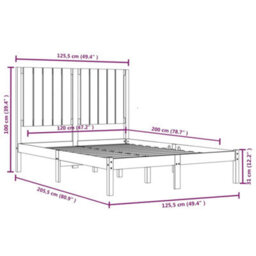 Berkfield Bed Frame Solid Wood Pine 120X200 Cm - thumbnail 6