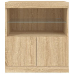 Vidaxl Sideboard With Led Lights Sonoma Oak 60X37X67 Cm - thumbnail 6