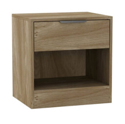 Urbn-Living Urbnliving 45Cm Width 1-Drawer Bedside Oak Table Cabinet Nightstand Storage Shelf Bedroom Furniture Unit Set Of 2 - thumbnail 6