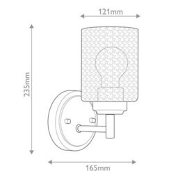 Luminosa Lighting Elstead Kichler Winslow Wall Lamp Classic Natural Brass, Glass Shade 1X E27 - thumbnail 3