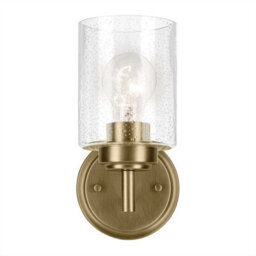 Luminosa Lighting Elstead Kichler Winslow Wall Lamp Classic Natural Brass, Glass Shade 1X E27 - thumbnail 5