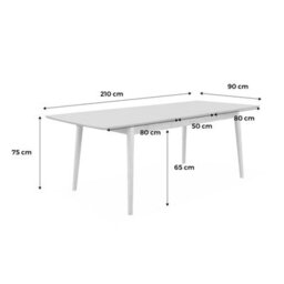 Sweeek - 6 To 8-Seater Extendable Rectangular Dining Table Lina Walnut 210X90X75 Cm - thumbnail 8
