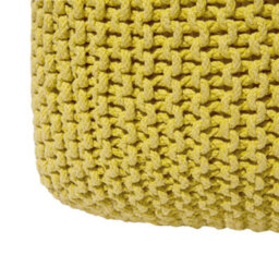 Wyld And Coco Brightnest Yellow Knitted Pouffe 50 X 50 Cm With Eps Beads Filling - thumbnail 5