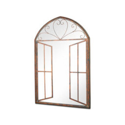 Mirroroutlet The Kirkby Rustic Metal Arched Shaped Decorative Window Effect Wall Mirror 92Cm X 61Cm - thumbnail 3