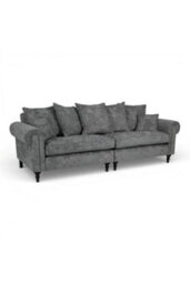 Loft Home Harlow Silver Grey Pillow Back 4 Seater Sofa - thumbnail 2