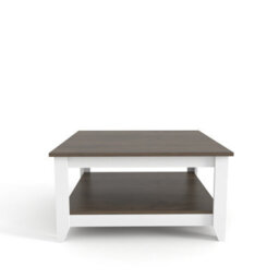 Decorotika Lea 90 Cm Square Coffee Table Walnut White - thumbnail 5