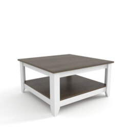 Decorotika Lea 90 Cm Square Coffee Table Walnut White - thumbnail 6