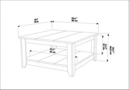 Decorotika Lea 90 Cm Square Coffee Table Walnut White - thumbnail 7