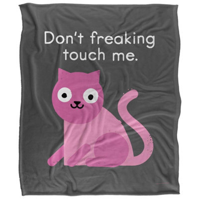 David Olenick Purrsonal Space Silky Supersoft Blanket Black/pink (60In X 50In) - image 1