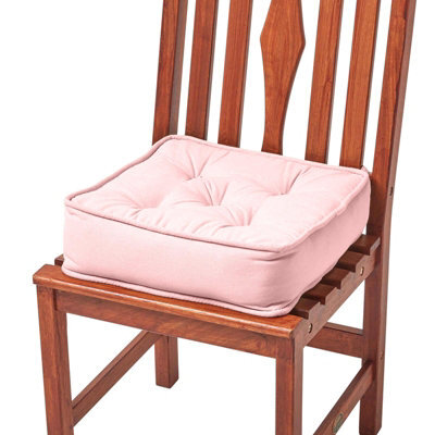 Homescapes Pink Cotton Dining Booster Cushion - image 1