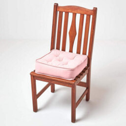 Homescapes Pink Cotton Dining Booster Cushion - thumbnail 7