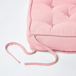 Homescapes Pink Cotton Dining Booster Cushion - thumbnail 6