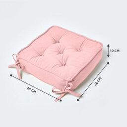 Homescapes Pink Cotton Dining Booster Cushion - thumbnail 2