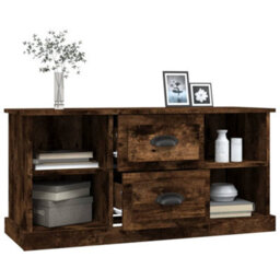 Berkfield Tv Cabinet Smoked Oak 99.5X35.5X48 Cm Engineered Wood - thumbnail 5