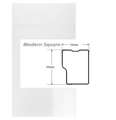 Wtc White Gloss Vogue Lacquered Finish 3Mtr Modern Square Cornice/pelmet Trim - image 1