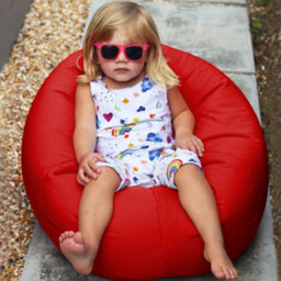 rucomfy Beanbags Rucomfy Indoor Or Outdoor Kids Water Resistant Red Small Classic Beanbag - thumbnail 1