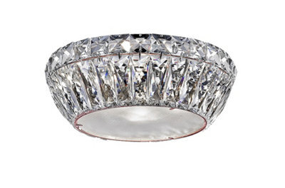 Luminosa Lighting Luminosa Armel 4 Light Led Crystal Flush Rosy Gold Ceiling Light