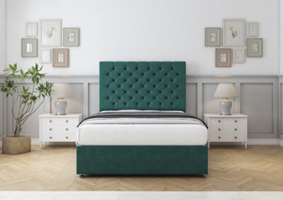 "Comfort Winslow Emerald Plush Divan Bed Base 4 Drawers - 26"" Strutted 6' Super King" - image 1