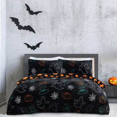 Smart Living Super Soft Halloween Mix Fleece Reversible Duvet Cover With Pillowcase - image 1