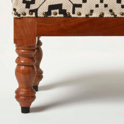 Homescapes Reva Black Geometric Footstool, 50 X 30 X 40 Cm - thumbnail 3