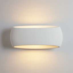 Harper Living Large Wall Lights,  Indoor Wall Sconce Lamp With White Oval Ceramic Shade, Plaster Wall Light