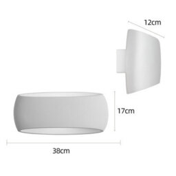Harper Living Large Wall Lights,  Indoor Wall Sconce Lamp With White Oval Ceramic Shade, Plaster Wall Light - thumbnail 7