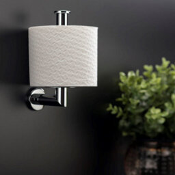 Cosmic Toilet Roll Holder With Lid, Vertical,  Silver, Anti-Corrosion, Architect S+ Collection - thumbnail 2