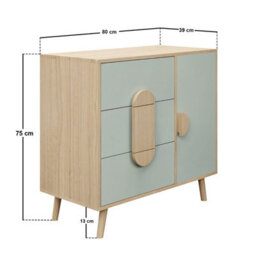 Flair Noah Chest Of Drawers Oak & Green - thumbnail 6