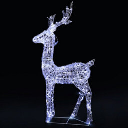 Verymerry Christmas Outdoor Reindeer Stag, 240 Led Light Up Acrylic Figures Garden Christmas Decoration, Auto-Off Timer  - Cool - thumbnail 1