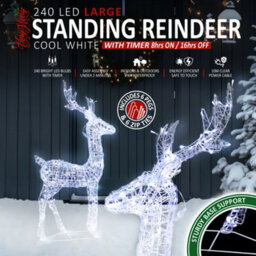 Verymerry Christmas Outdoor Reindeer Stag, 240 Led Light Up Acrylic Figures Garden Christmas Decoration, Auto-Off Timer  - Cool - thumbnail 2