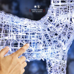 Verymerry Christmas Outdoor Reindeer Stag, 240 Led Light Up Acrylic Figures Garden Christmas Decoration, Auto-Off Timer  - Cool - thumbnail 6