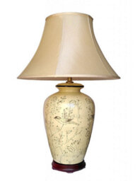 Downton Interiors Cream Bird Oriental Chinese Ceramic Porcelain Table Lamp - thumbnail 2