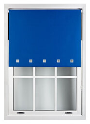 Furnished Blackout Roller Blinds With Square Eyelets And Metal Fittings- Blue Trimmable (W)150Cm (L)210Cm - thumbnail 2