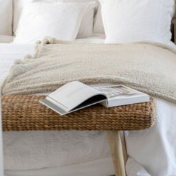 Za Za Homes Rustic Wicker Hallway Bench 95Cm - Three Seater Indoor Wooden Bench Handmade - End Of Bed Bench - thumbnail 4