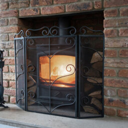 Heavy  Large  Black  Ornate  Fire  Screen - thumbnail 2