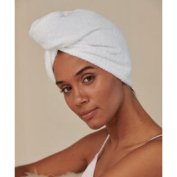 Towel City Hair Wrap Towel White (One Size) - thumbnail 2