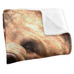 Royce Mcclure Grizzly Bear Head Silky Supersoft Blanket Brown (152Cm X 127Cm) - thumbnail 3
