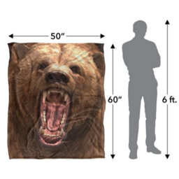 Royce Mcclure Grizzly Bear Head Silky Supersoft Blanket Brown (152Cm X 127Cm) - thumbnail 5